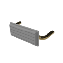 The Hanson, stainless steel flangeless fixing back rest rail & pad, 220mm, Polished Gold Plated & White
