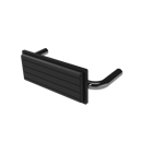The Hanson, stainless steel flangeless fixing back rest rail & pad, 220mm, Polished Stainless Steel & Black