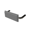 The Hanson, stainless steel flangeless fixing back rest rail & pad, 220mm, PVD Satin Nickel & White
