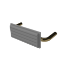 The Hanson, stainless steel flangeless fixing back rest rail & pad, 220mm, PVD Polished Gold & White