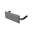 The Hanson, stainless steel flangeless fixing back rest rail & pad, 220mm, PVD Satin Gold & White