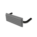 The Hanson, stainless steel flangeless fixing back rest rail & pad, 220mm, PVD Polished Graphite & White
