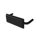 The Hanson, stainless steel flangeless fixing back rest rail & pad, 220mm, PVD Polished Anthracite & Black