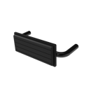 The Hanson, stainless steel flangeless fixing back rest rail & pad, 220mm, PVD Satin Anthracite & Black