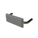 The Hanson, stainless steel flangeless fixing back rest rail & pad, 220mm, PVD Polished Brass & White