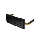 The Hanson, stainless steel flangeless fixing back rest rail & pad, 220mm, PVD Satin Brass & Black