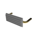 The Hanson, stainless steel flangeless fixing back rest rail & pad, 220mm, PVD Satin Brass & White