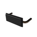 The Hanson, stainless steel flangeless fixing back rest rail & pad, 220mm, PVD Polished Bronze & Black