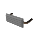 The Hanson, stainless steel flangeless fixing back rest rail & pad, 220mm, PVD Polished Bronze & White