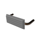 The Hanson, stainless steel flangeless fixing back rest rail & pad, 220mm, PVD Satin Bronze & White