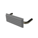The Hanson, stainless steel flangeless fixing back rest rail & pad, 220mm, PVD Polished Champagne & White