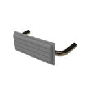 The Hanson, stainless steel flangeless fixing back rest rail & pad, 220mm, PVD Polished Warm Brass