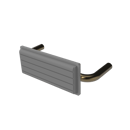 The Hanson, stainless steel flangeless fixing back rest rail & pad, 220mm, PVD Satin Warm Brass & White