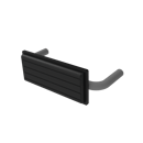 The Hanson, stainless steel flangeless fixing back rest rail & pad, 220mm, Matt White (RAL 9016) & Black Pad