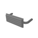 The Hanson, stainless steel flangeless fixing back rest rail & pad, 220mm, Matt White (RAL 9016) & White Pad