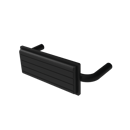 The Hanson, stainless steel flangeless fixing back rest rail & pad, 220mm, Matt Black (RAL 9005) & Black Pad