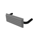 The Hanson, stainless steel flangeless fixing back rest rail & pad, 220mm, Matt Black (RAL 9005) & White Pad