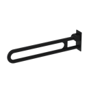 The Hanson, 800mm stainless steel concealed fixing looped hinged support rail, Matt Black (RAL 9005)