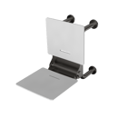 The Hanson, 650mm stainless steel frame wall mounted fold down Doc M shower seat, PVD Satin Graphite & White