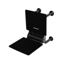 The Hanson, 650mm stainless steel frame wall mounted fold down Doc M shower seat, PVD Polished Anthracite & Black