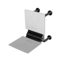 The Hanson, 650mm stainless steel frame wall mounted fold down Doc M shower seat, PVD Polished Anthracite & White