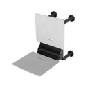 The Hanson, 650mm stainless steel frame wall mounted fold down Doc M shower seat, PVD Satin Anthracite & White