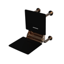 The Hanson, 650mm stainless steel frame wall mounted fold down Doc M shower seat, PVD Polished Bronze & Black