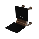 The Hanson, 650mm stainless steel frame wall mounted fold down Doc M shower seat, PVD Satin Bronze & Black
