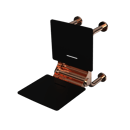 The Hanson, 650mm stainless steel frame wall mounted fold down Doc M shower seat, PVD Polished Warm Gold & Black