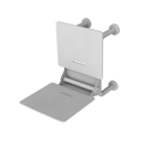The Hanson, 650mm stainless steel frame wall mounted fold down Doc M shower seat, Matt White (RAL 9016) & White Pad