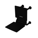 The Hanson, 650mm stainless steel frame wall mounted fold down Doc M shower seat, Matt Black (RAL 9005) & Black Pad
