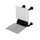 The Hanson, 650mm stainless steel frame wall mounted fold down Doc M shower seat, Matt Black (RAL 9005) & White Pad