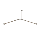 The Hanson, stainless steel concealed fixing L-shape shower curtain rail ,1.2m x 1.2m, Antique Brass Plated