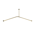The Hanson, stainless steel concealed fixing L-shape shower curtain rail ,1.2m x 1.2m, Polished Gold Plated