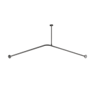 The Hanson, stainless steel concealed fixing L-shape shower curtain rail ,1.2m x 1.2m, PVD Polished Anthracite