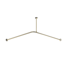 The Hanson, stainless steel concealed fixing L-shape shower curtain rail ,1.2m x 1.2m, PVD Polished Brass