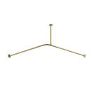 The Hanson, stainless steel concealed fixing L-shape shower curtain rail ,1.2m x 1.2m, PVD Satin Brass