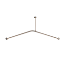 The Hanson, stainless steel concealed fixing L-shape shower curtain rail ,1.2m x 1.2m, PVD Polished Bronze