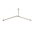 The Hanson, stainless steel concealed fixing L-shape shower curtain rail ,1.2m x 1.2m, PVD Satin Bronze