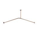 The Hanson, stainless steel concealed fixing L-shape shower curtain rail ,1.2m x 1.2m, PVD Polished Warm Gold