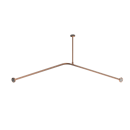 The Hanson, stainless steel concealed fixing L-shape shower curtain rail ,1.2m x 1.2m, PVD Satin Warm Gold