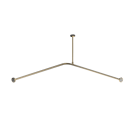 The Hanson, stainless steel concealed fixing L-shape shower curtain rail ,1.2m x 1.2m, PVD Polished Warm Brass