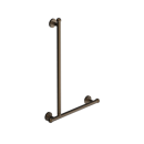 The Portland, 900 x 600 solid brass concealed fixing L-shape grab rail, Natural Satin Bronze
