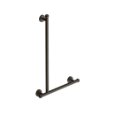 The Portland, 900 x 600 solid brass concealed fixing L-shape grab rail, Natural Weathered Bronze