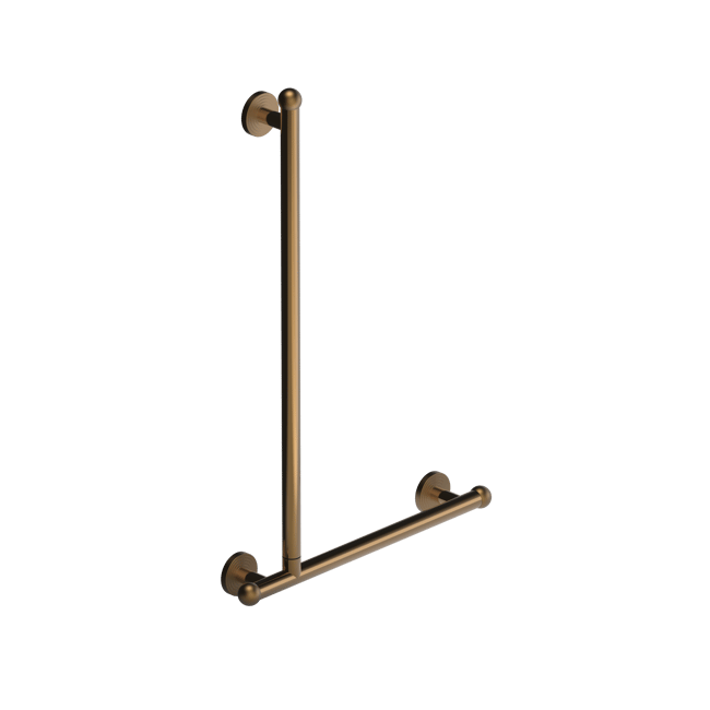 The Portland, 900 x 600 solid brass concealed fixing L-shape grab rail