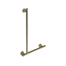 The Portland, 900 x 600 solid brass concealed fixing L-shape grab rail, Natural Satin Brass