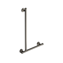 The Portland, 900 x 600 solid brass concealed fixing L-shape grab rail, Polished Nickel Plated
