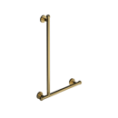 The Portland, 900 x 600 solid brass concealed fixing L-shape grab rail, Polished Gold Plated