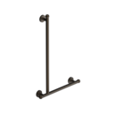 The Portland, 900 x 600 solid brass concealed fixing removable L-shape grab rail, Natural Weathered Bronze