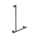 The Portland, 900 x 600 solid brass concealed fixing removable L-shape grab rail, Satin Chrome Plated